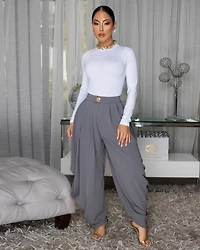 Cheyenne Grey Ruffle LUXE Pants