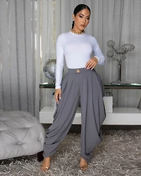Cheyenne Grey Ruffle LUXE Pants