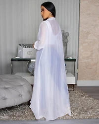 Gloriana Off-White Silky Sheer Long Duster
