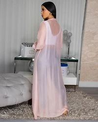 Gloriana Blush Silky Sheer Long Duster