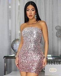 Regine Bubblegum Pink Sequin Mini Dress
