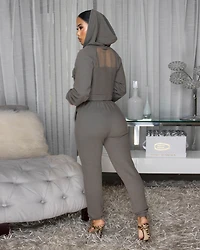 Keiser Dust Olive Net Design Jogger Set