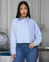 Joh Baby Blue Crop Shirt