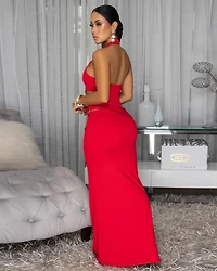 Gaya Red Cut-Out Maxi Dress