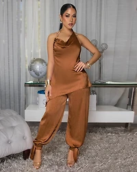 Karam Caramel Open Back LUXE Pants Set