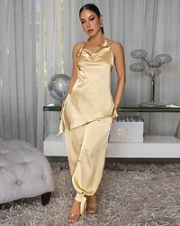 Karam ButterYellow Open Back LUXE Pants Set