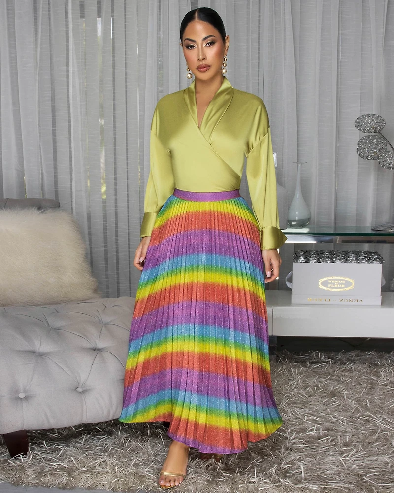 Effie Rainbow Maxi Skirt