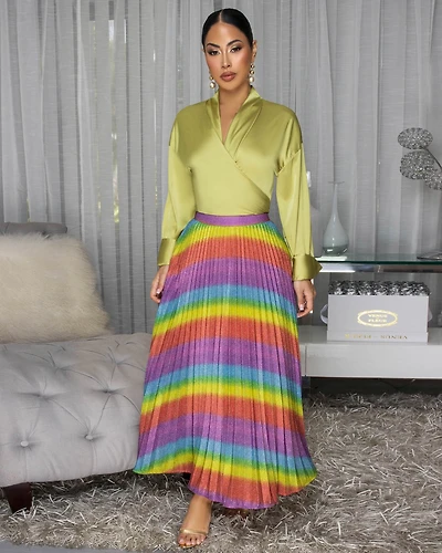 Effie Rainbow Maxi Skirt