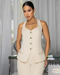 Noorie Cream Top & Pants Set