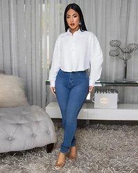 Joh White Crop Shirt