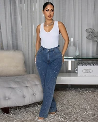 Madden Dark Blue Rhinestones Jeans
