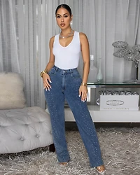 Madden Dark Blue Rhinestones Jeans