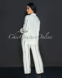 Zilvia Khaki Black Trim Collared Linen Shirt (SHIPS 1/18/25)