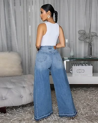 Dolce Light Blue Denim Bell Bottoms Jeans