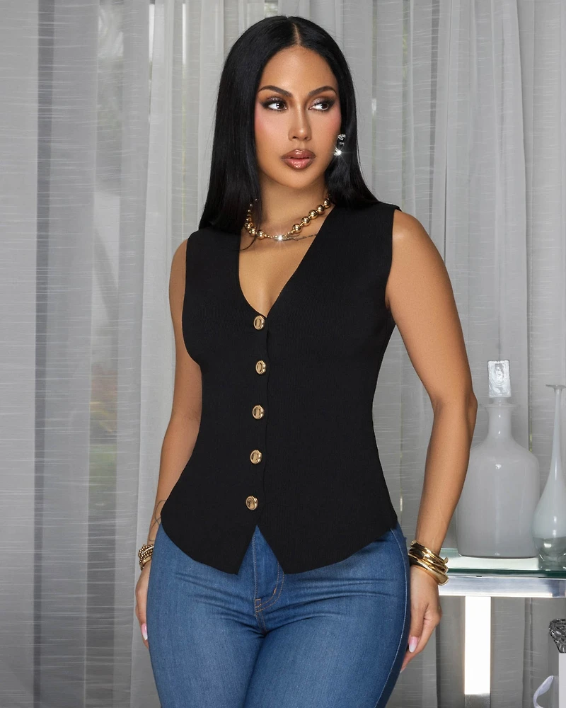 Robelle Black Knit Vest