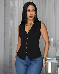 Robelle Black Knit Vest