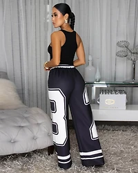 Jordache"23" Black White Top & Pants Set