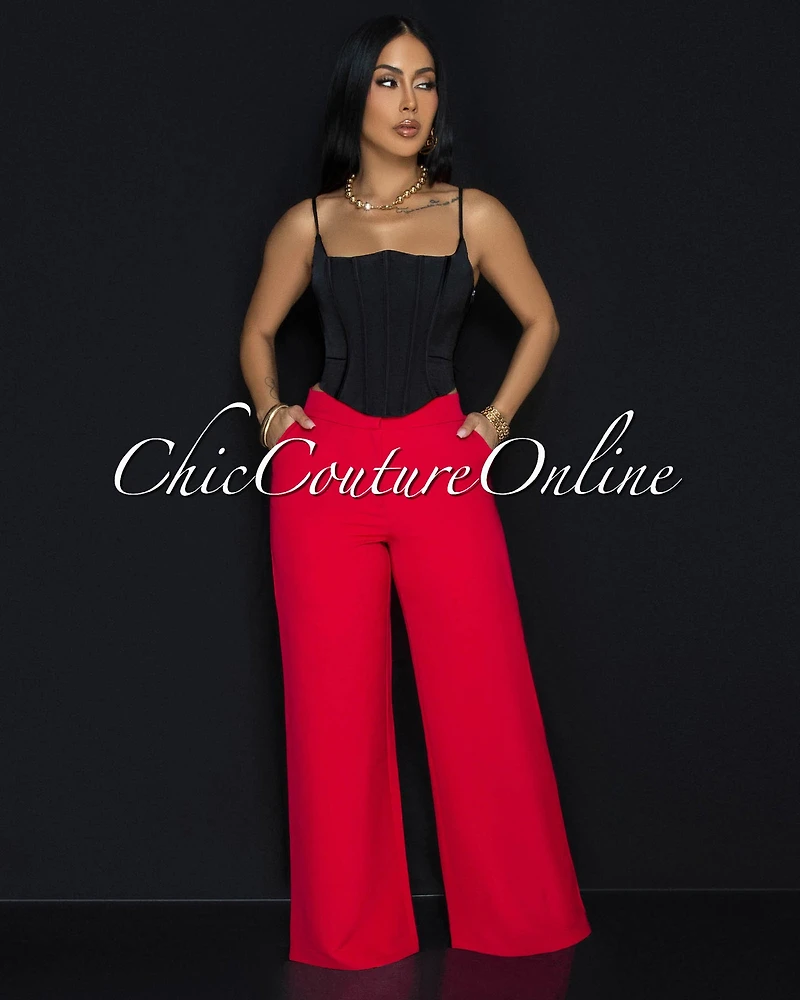 Riley Black Silky Bustier Top