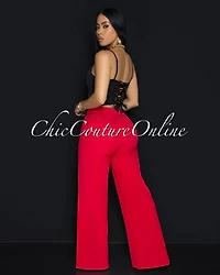 Riley Black Silky Bustier Top
