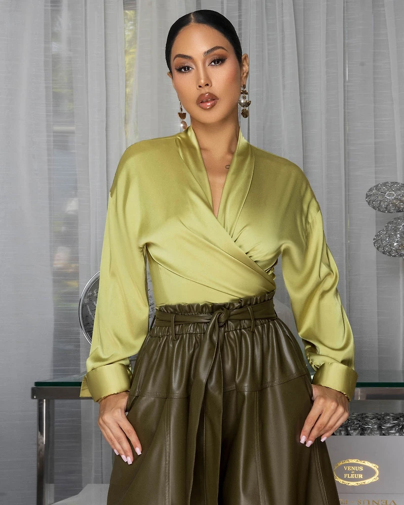 Westerly Pistachio Silky Blouse