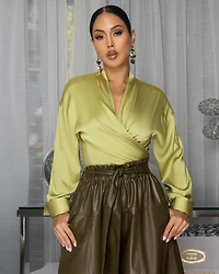 Westerly Pistachio Silky Blouse