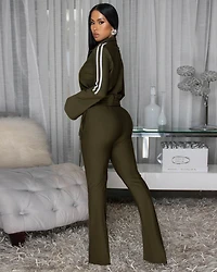 Loyale Deep Olive Green Jacket & Pants LUXE Set