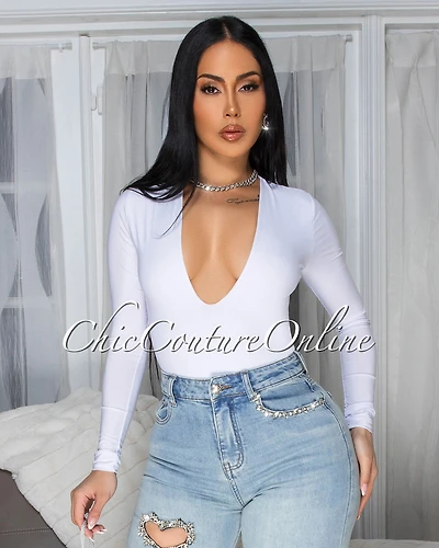 Nilam Depp V Neck Long Sleeves Bodysuit