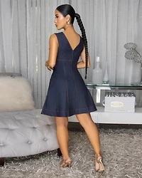Miravie Dark Denim Skater Dress