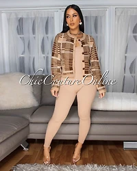 *Poppy Mocha Multi Tone Knit Cardigan