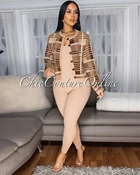 *Poppy Mocha Multi Tone Knit Cardigan