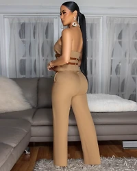 Fernanda Mocha Vest Top & Pants Set