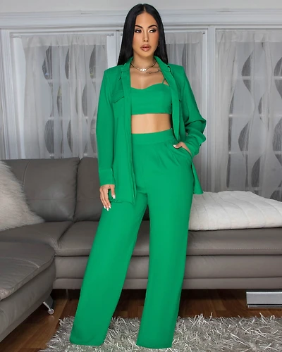 Kingston Kelly-Green 3 Piece Pants Set