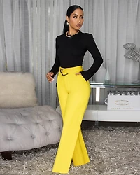 Lorelei Yellow Belted Pants