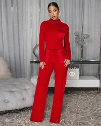 Burch Red ULTRA-LUXE Knit Pant Set
