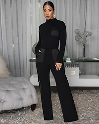 Burch Black ULTRA-LUXE Knit Pant Set