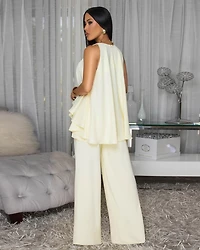 Calayan Light Yellow Hi-Lo Top & Pants Set