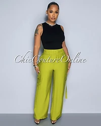 Dogma Lime Green Wide Cargo Pants