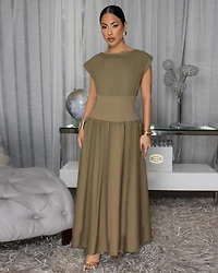 Iman Olive Midi Dress