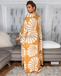 Cassia Orange Nude Kimono & Pants Set