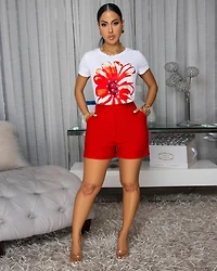 Serafina Red Shorts