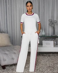 Jameson Off-White Stripes ULTRA-LUXE Knit Pants Set (9/2025)