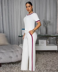 Jameson Off-White Stripes ULTRA-LUXE Knit Pants Set (9/2025)