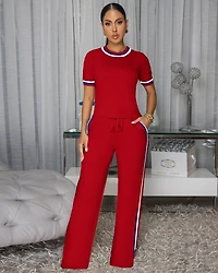 Jameson Red Stripes ULTRA-LUXE Knit Pants Set (9/2025)