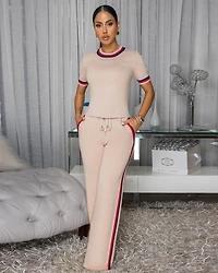 Jameson Nude Stripes ULTRA-LUXE Knit Pants Set (9/2025)