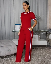 Jameson Red Stripes ULTRA-LUXE Knit Pants Set (9/2025)