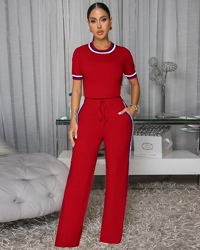 Jameson Red Stripes ULTRA-LUXE Knit Pants Set (9/2025)