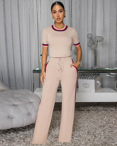 Jameson Nude Stripes ULTRA-LUXE Knit Pants Set (9/2025)