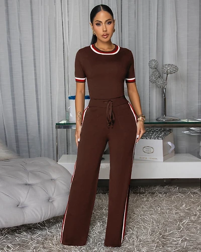 Jameson Brown Stripes ULTRA-LUXE Knit Pants Set (9/2025)