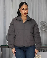 Zelina Dark Grey Puffy Jacket
