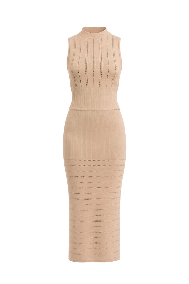 Charlane Mocha Knit Maxi Skirt Set